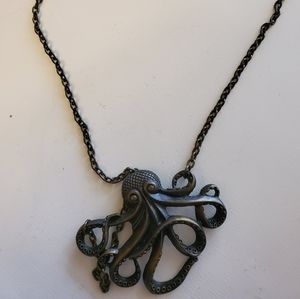 Bronze Octopus Necklace 16"